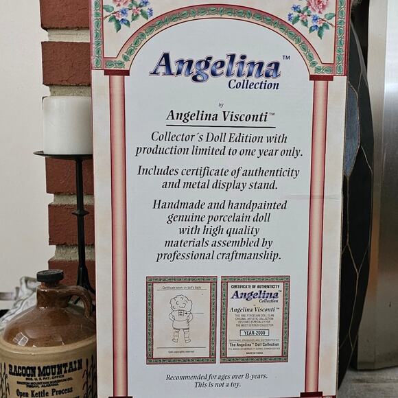 Porcelain Doll Y2K Angelina Collection 16" Green Dress Year 2000 Edition - Picture 4 of 6